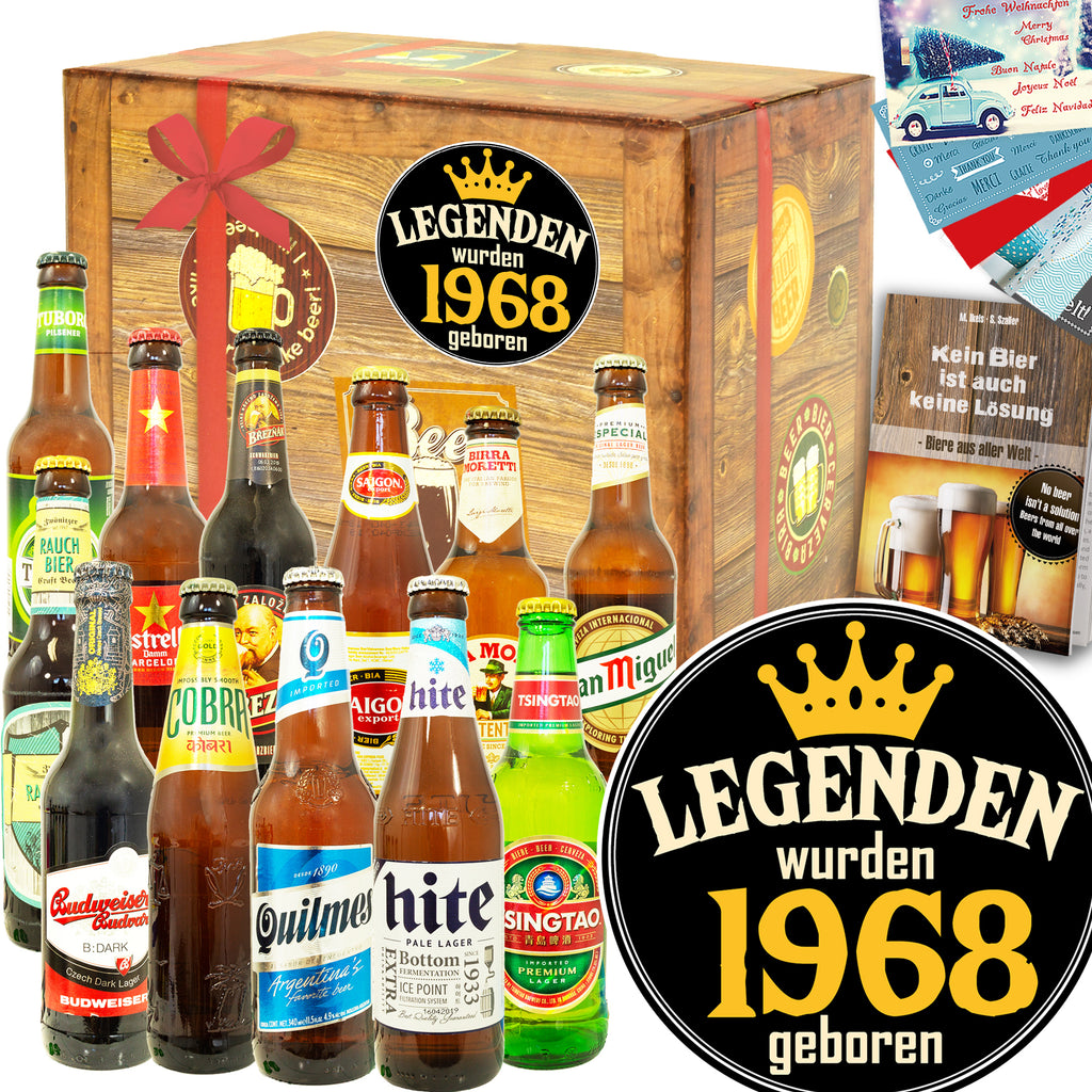 Legenden 1968 | 12x Bier Weltreise | Geschenk Set