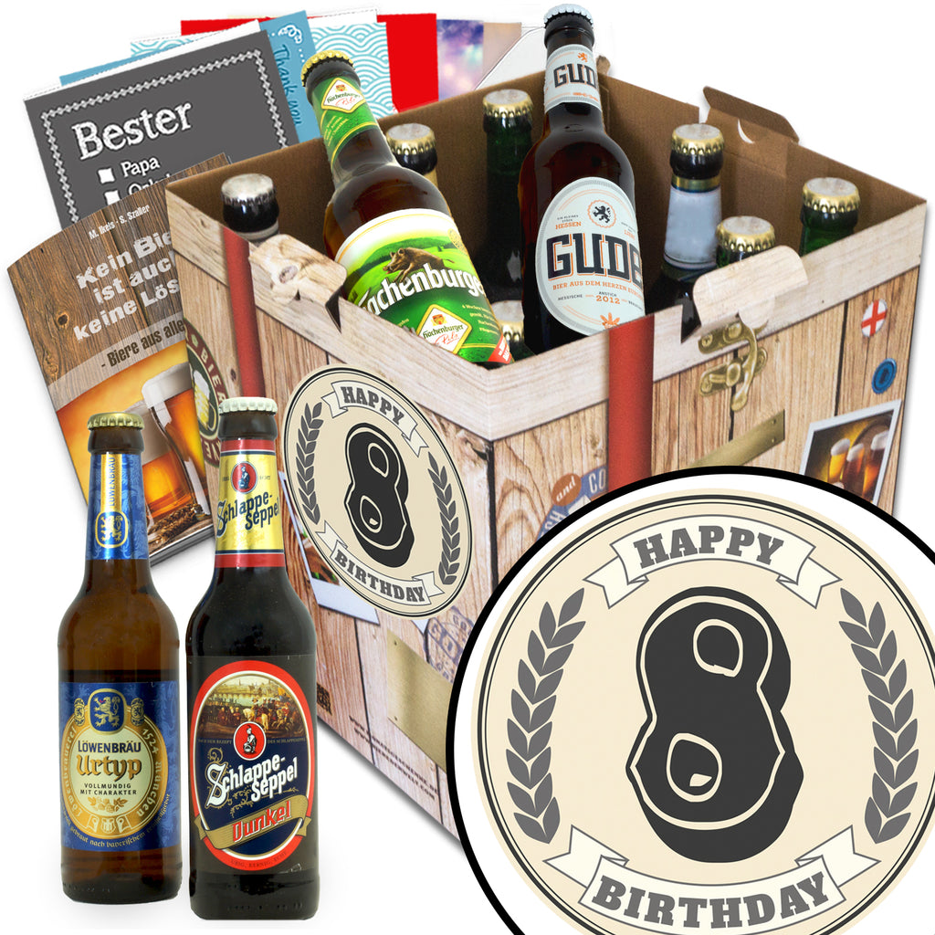 Geburtstag 8 | 9 Flaschen Deutsche Biere | Probierpaket