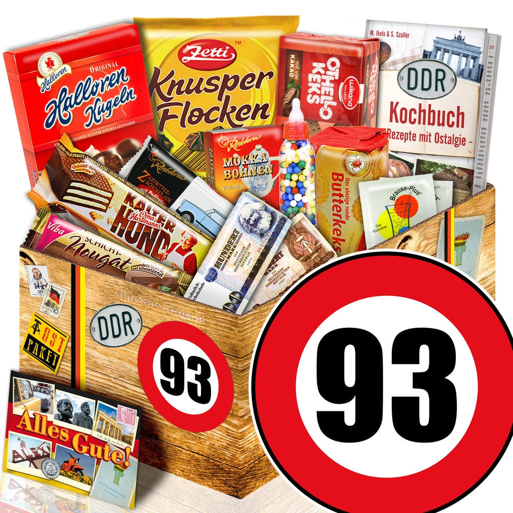 Zahl 93 - Süßigkeiten Set DDR L - monatsgeschenke.de