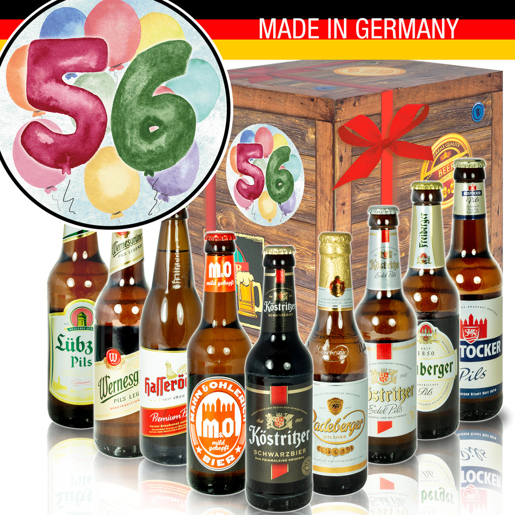 Geburtstag 56 | 9 Biersorten Biere aus Ostdeutschland | Geschenkbox
