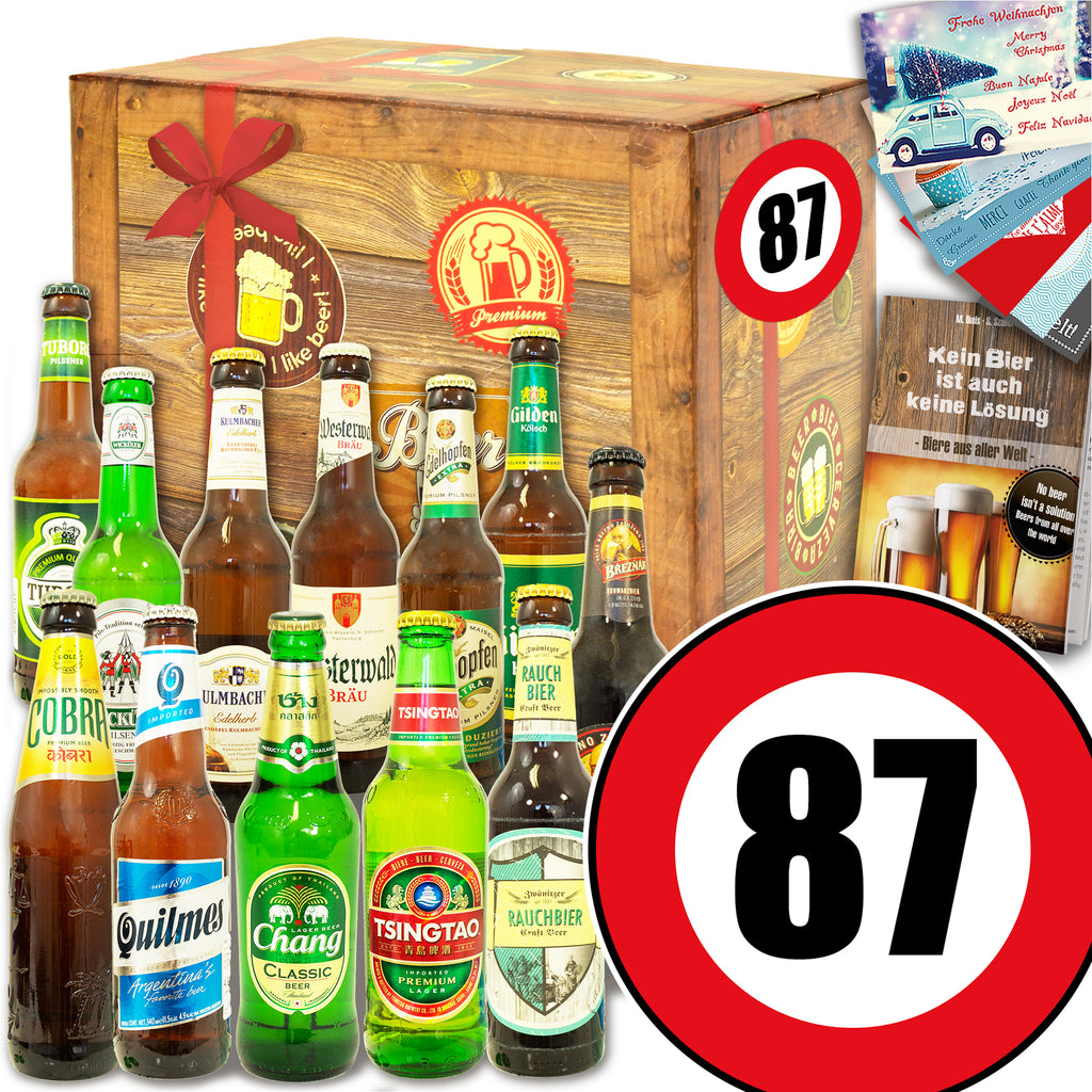Zahl 87 | 12 Flaschen Biere Welt und Deutschland | Bierpaket