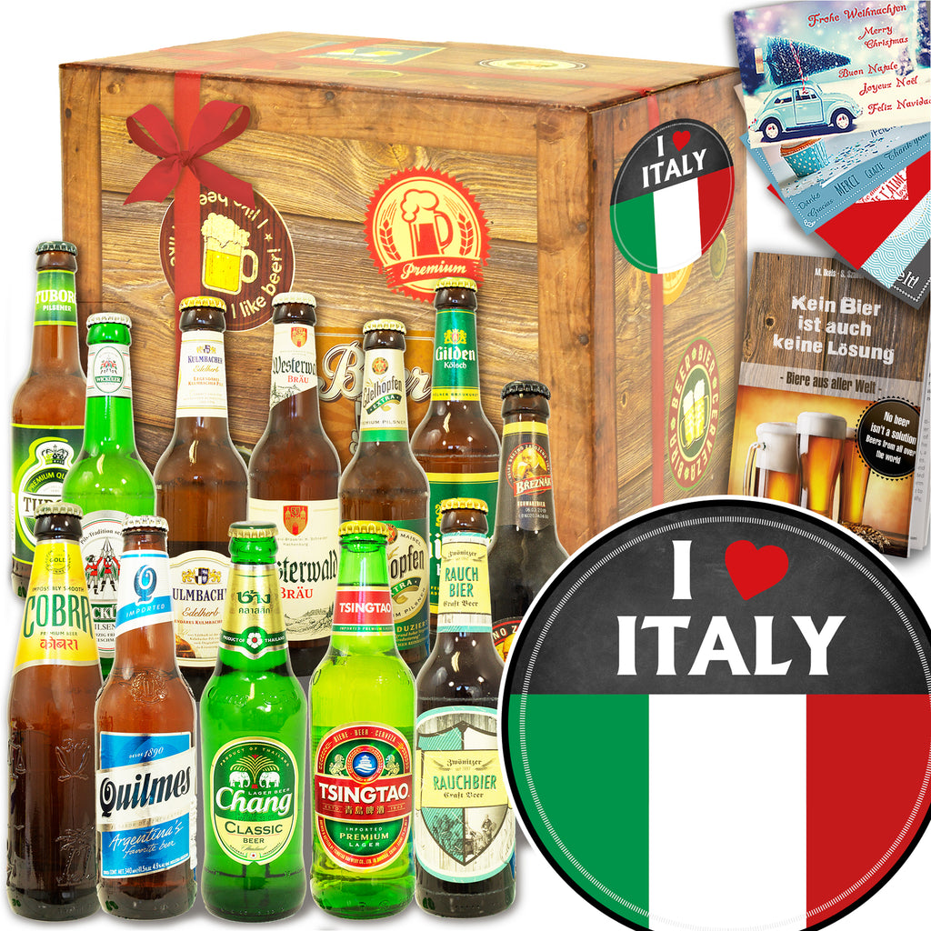 I love Italy | 12x Bier International und DE | Bierset