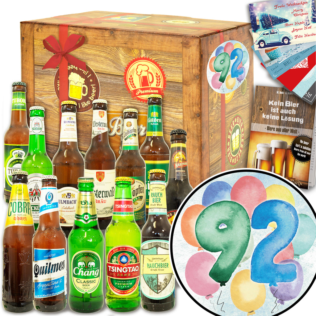Geburtstag 92 | 12 Flaschen Bier International und DE | Bierverkostung