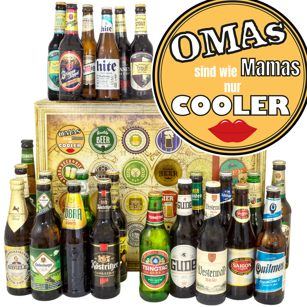 Omas sind wie Mamas nur cooler | 24 Biersorten Bier International und Deutschland | Geschenkidee