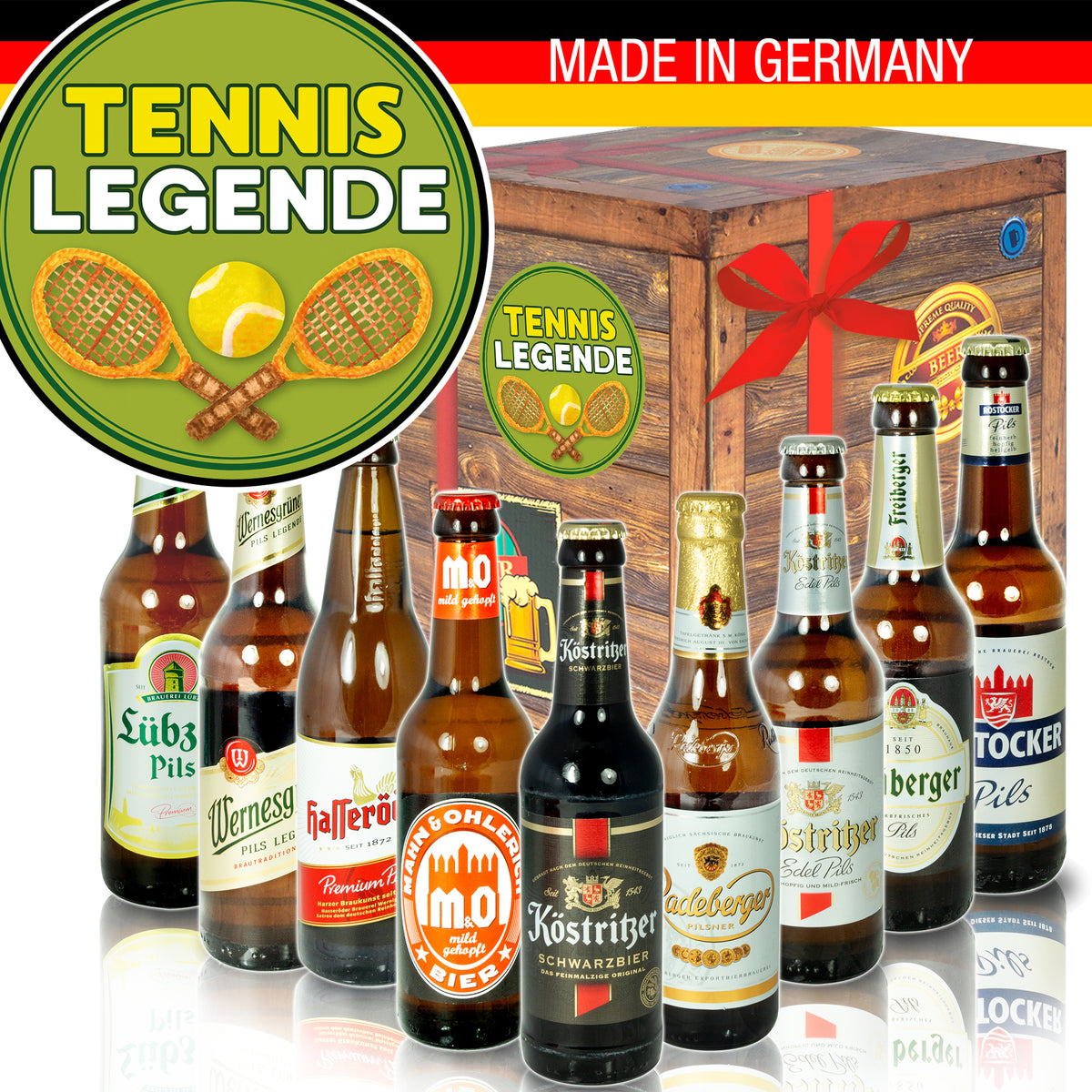 Tennislegende | 9 Spezialitäten Biere Ostdeutsch | Geschenkkorb