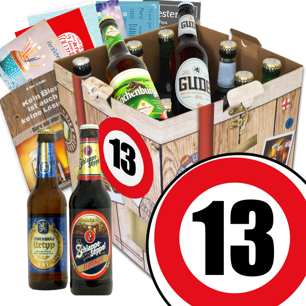 Zahl 13 | 9x Bier Deutsche Biere | Biergeschenk
