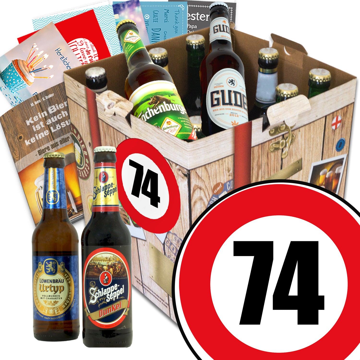Zahl 74 | 9 Flaschen Biere Deutschland | Geschenkset