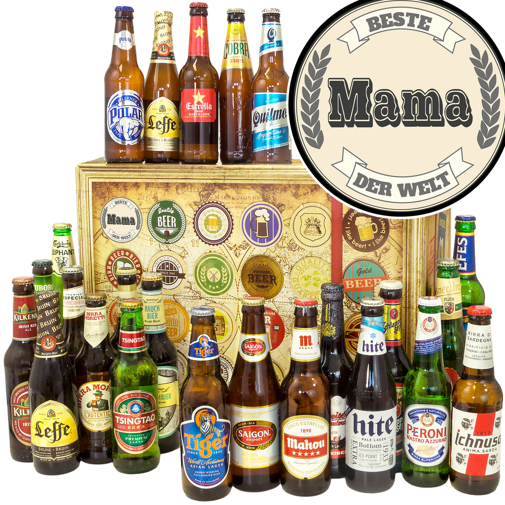 Beste Mama | 24 Biersorten Biere der Welt Exoten | Bierverkostung - monatsgeschenke.de