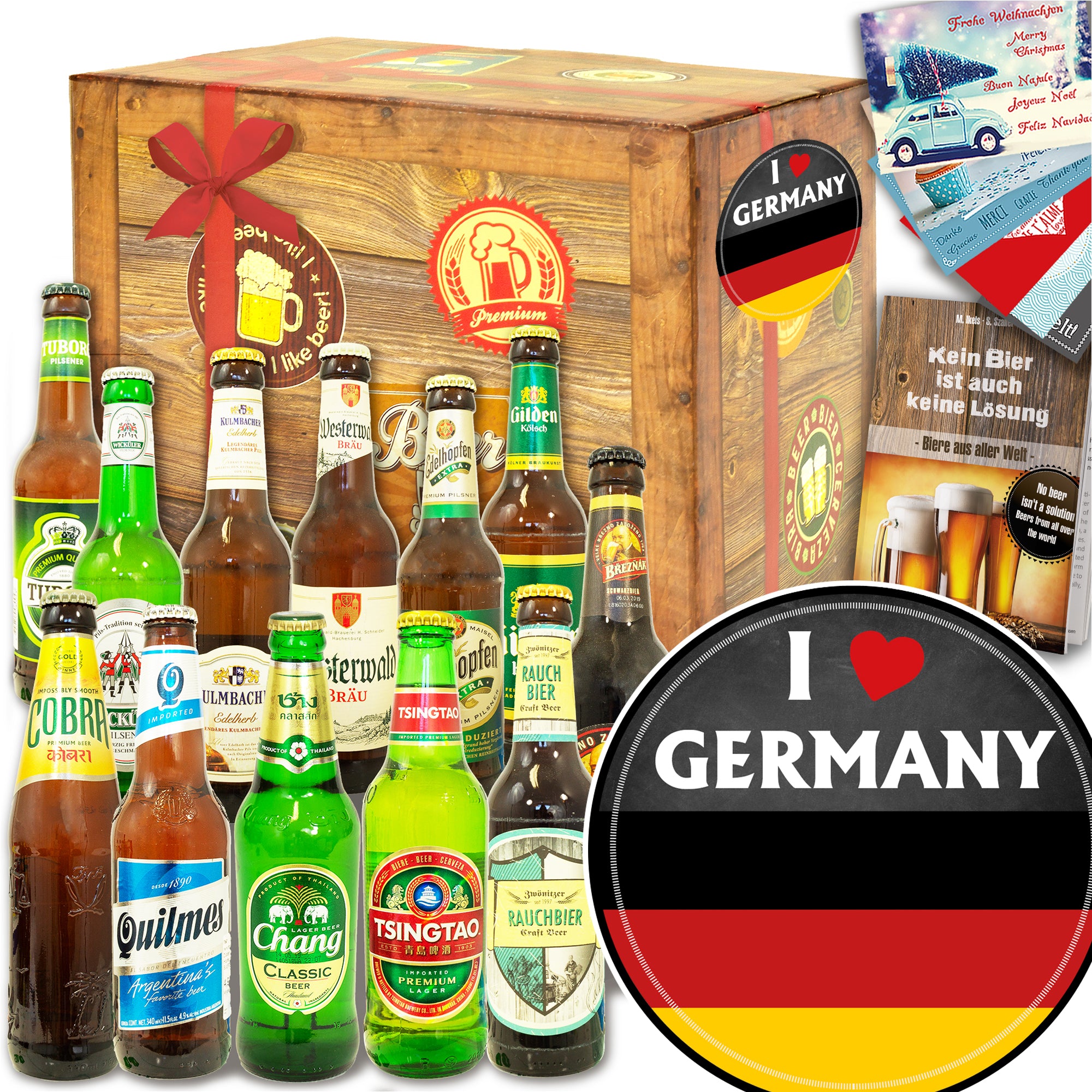 I love Germany | 12 Flaschen Bier aus der Welt und Deutschland | Box