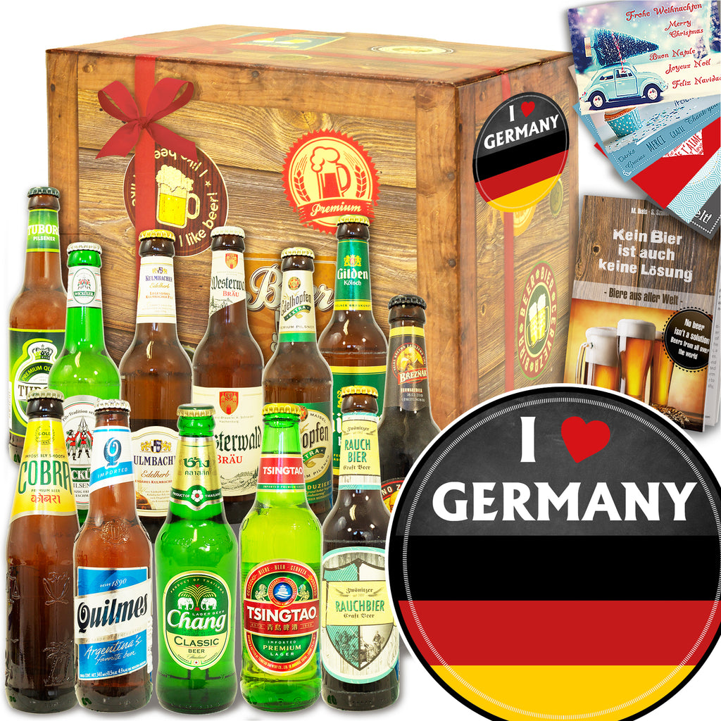 I love Germany | 12 Flaschen Bier aus der Welt und Deutschland | Box