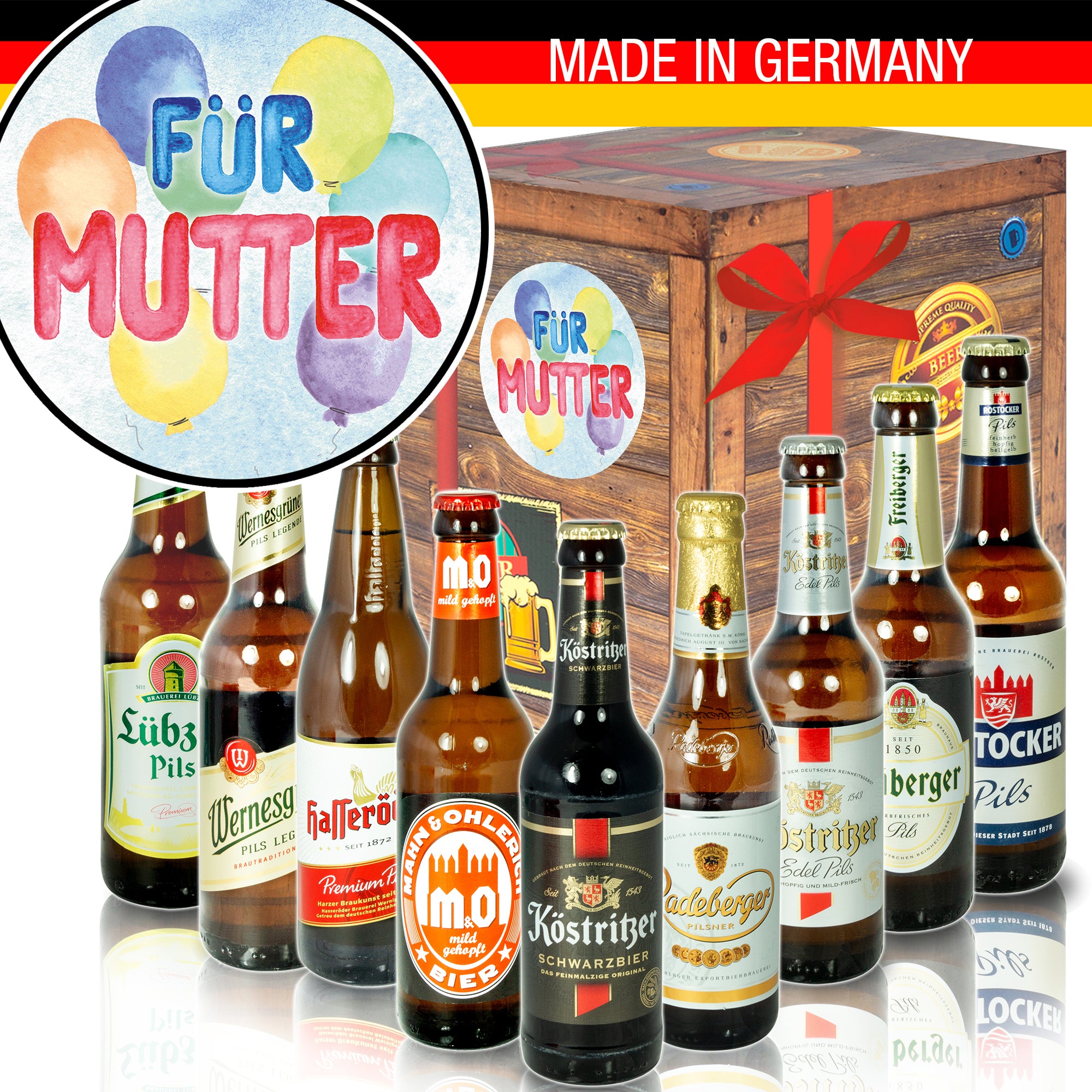 Für Mutter | 9x Bier Ostdeutsche Biere | Biergeschenk