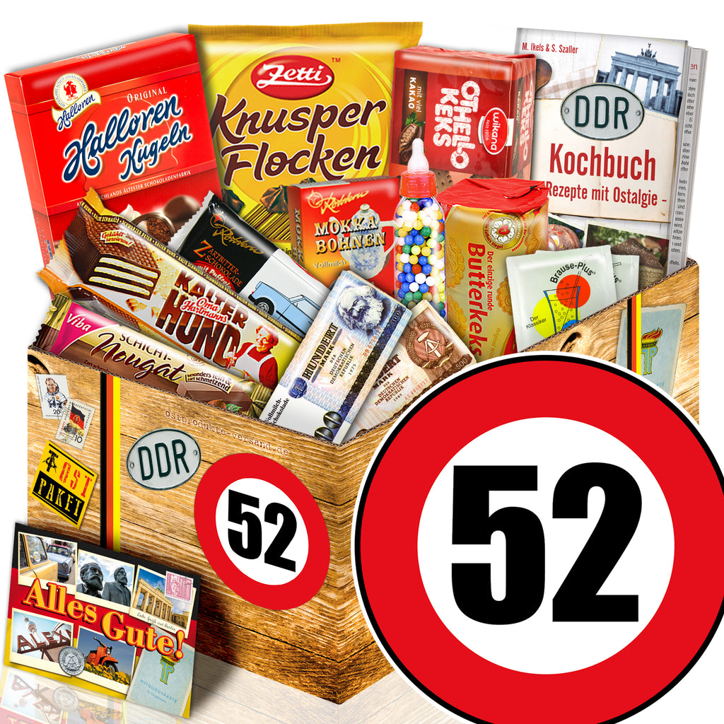 Zahl 52 - Süßigkeiten Set DDR L - monatsgeschenke.de