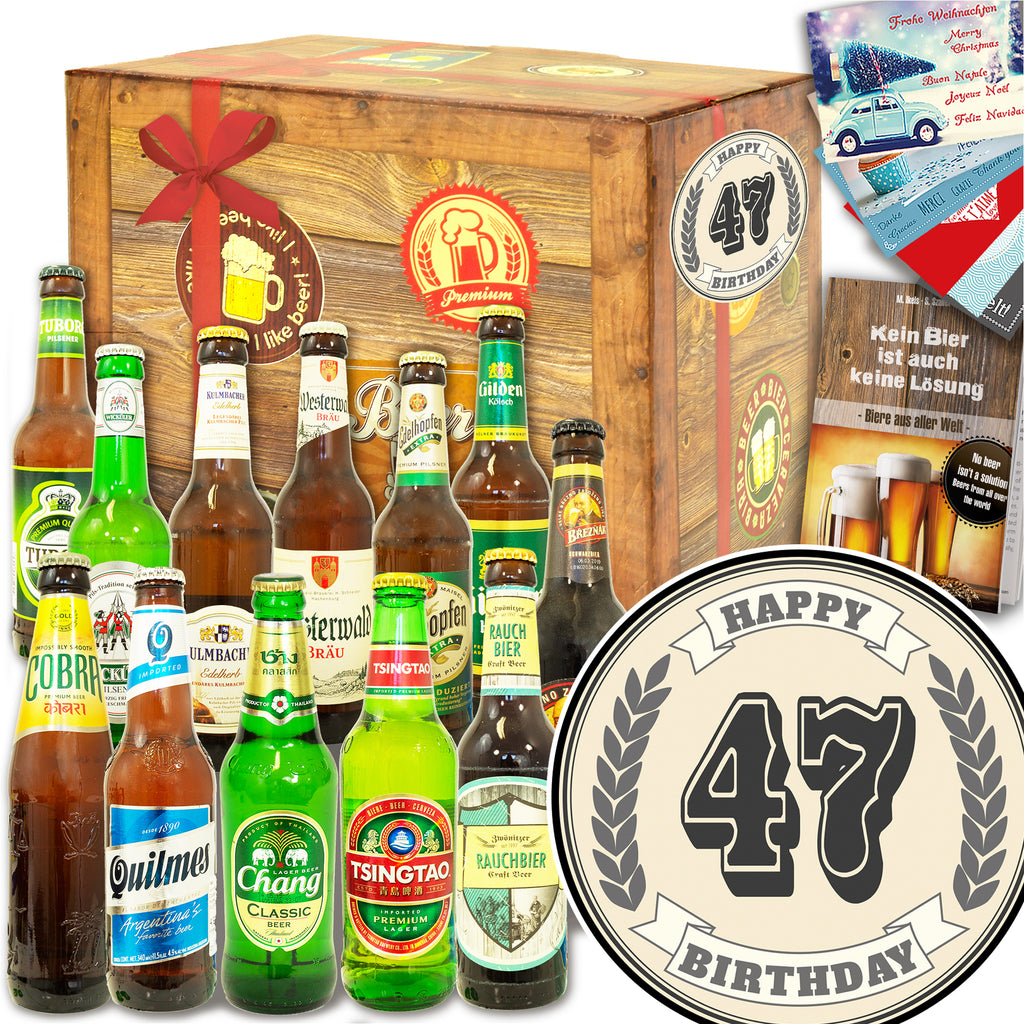 Geburtstag 47 | 12 Spezialitäten Biere Welt und Deutschland | Biergeschenk