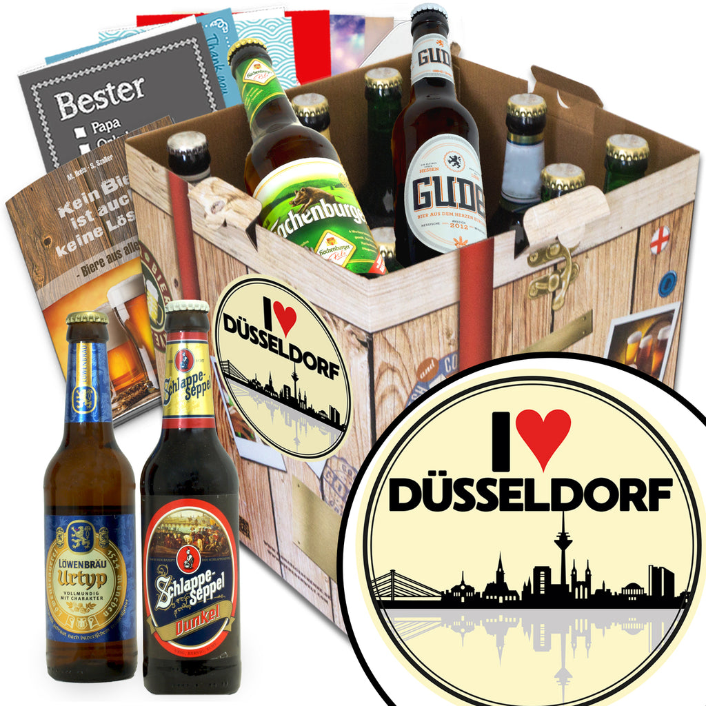 I love Düsseldorf | 9 Flaschen Bier Deutschlandreise | Bierpaket