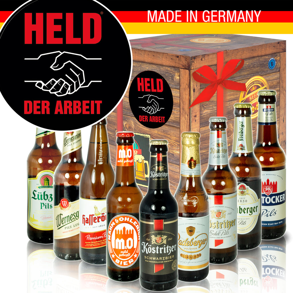 Held der Arbeit | 9 Biersorten Biere aus Ostdeutschland | Bierpaket