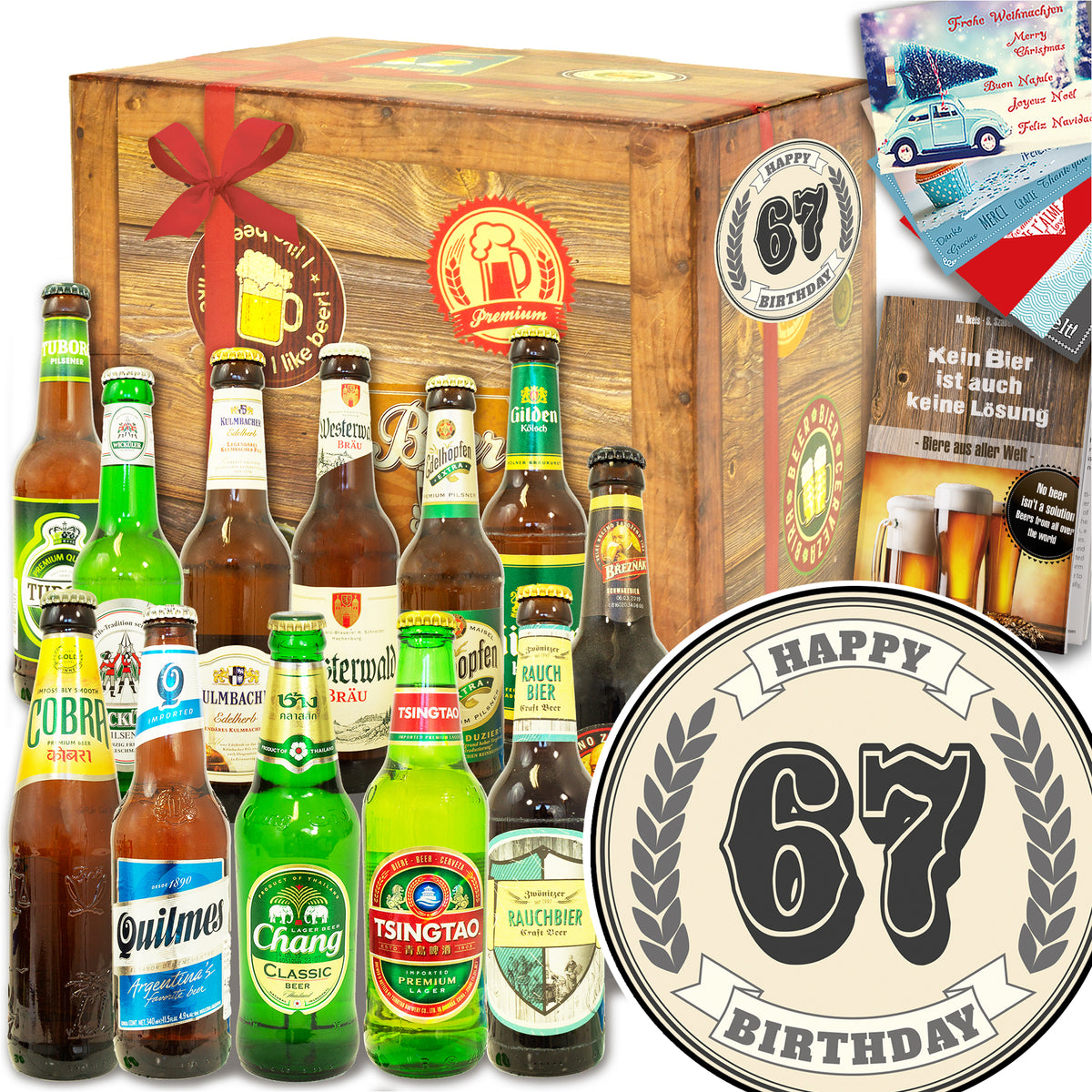 Geburtstag 67 | 12 Biersorten Bier aus der Welt und Deutschland | Biergeschenk