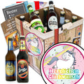 Herzlichen Glückwunsch Einhorn | 9 Flaschen Deutsche Biere | Geschenkkorb