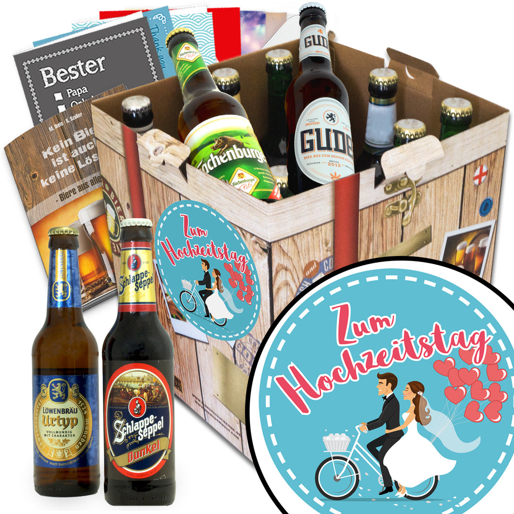 Zum Hochzeitstag | 9x Bier Deutsche Biere | Präsent