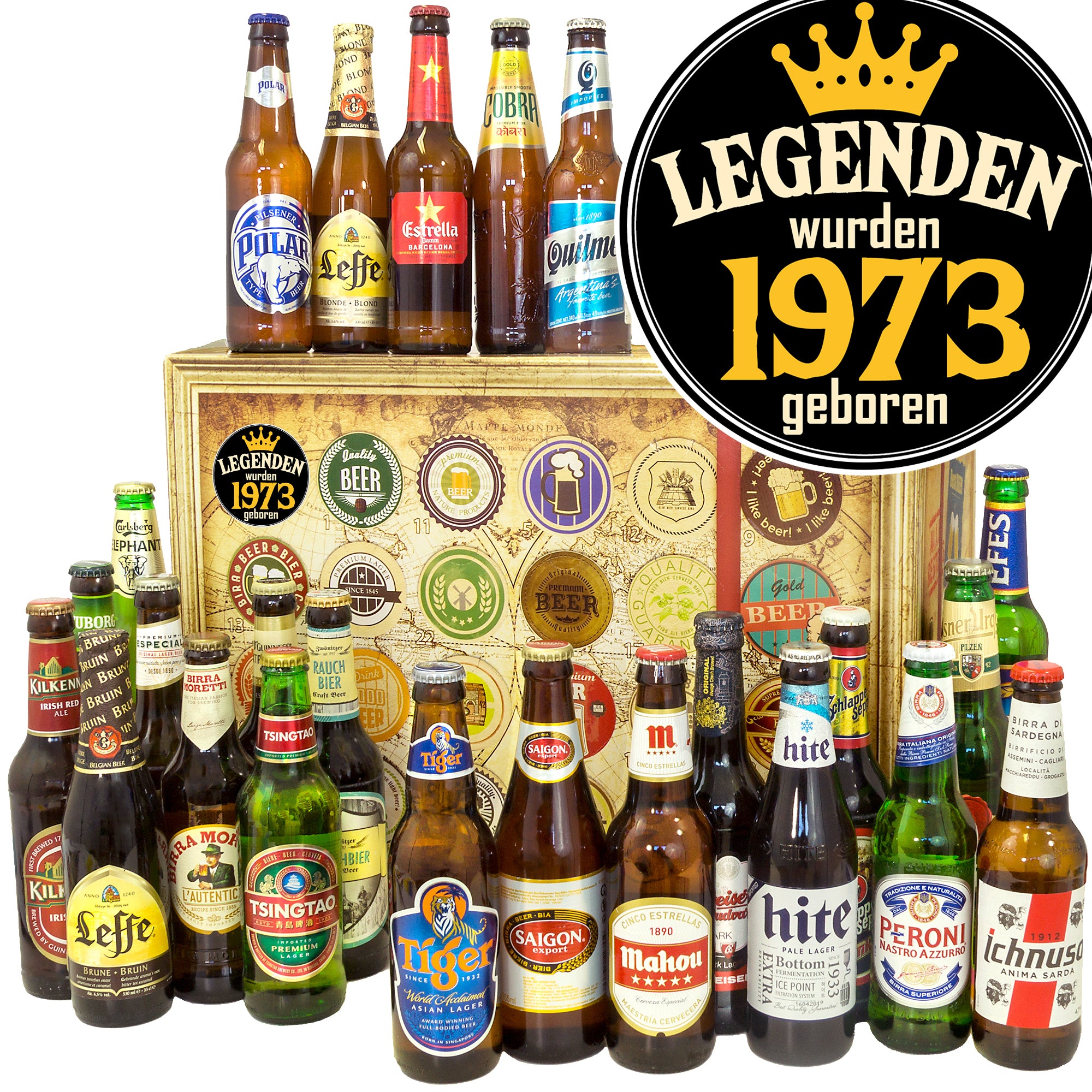 Legenden 1973 | 24 Spezialitäten Biere der Welt | Biertasting - monatsgeschenke.de