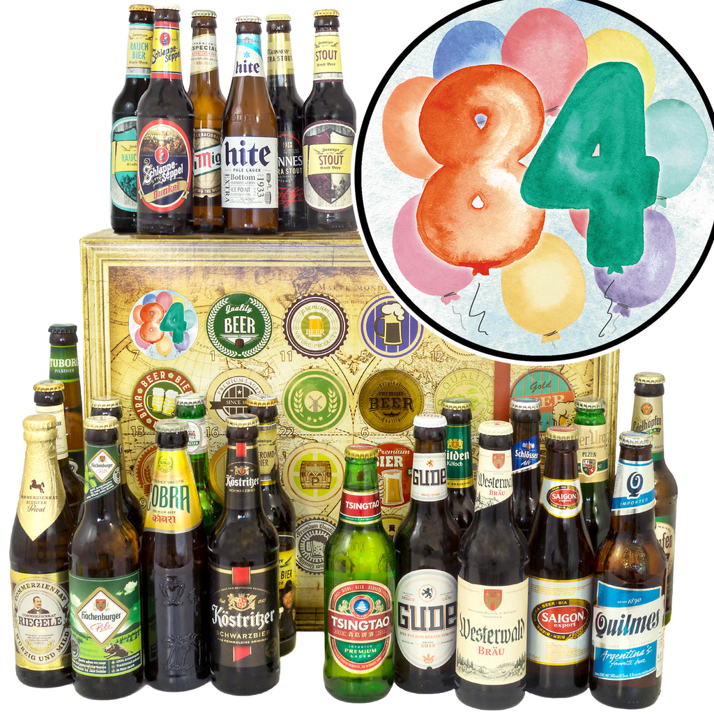 Geburtstag 84 | 24 Spezialitäten Biere Welt und Deutschland | Biertasting