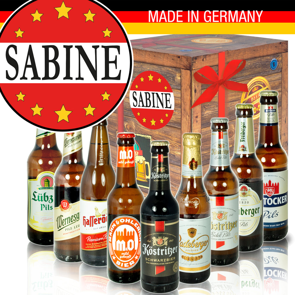 Sabine | 9 Flaschen Biere aus Ostdeutschland | Geschenkbox