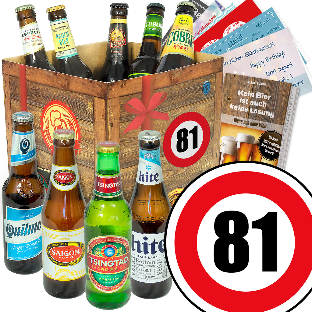 Zahl 81 | 9x Bierweltreise | Geschenkpaket