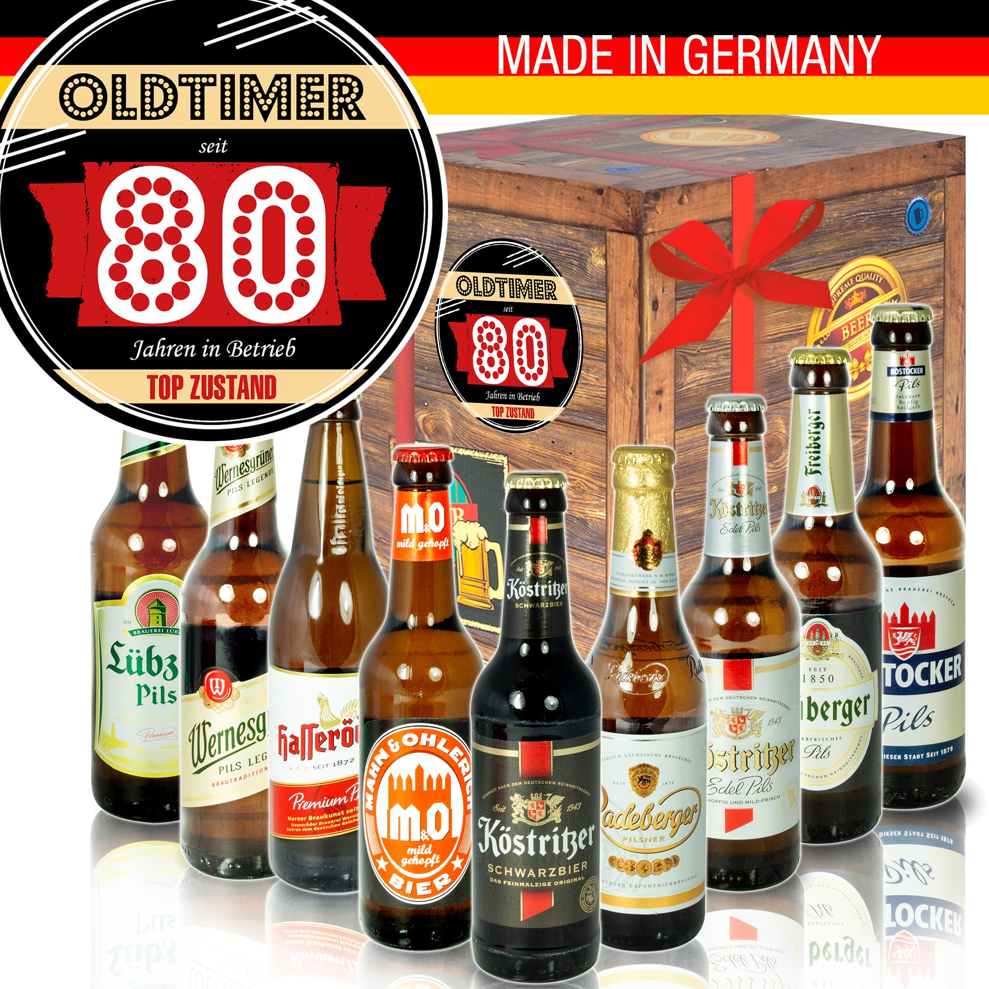 Oldtimer 80 | 9x Biere aus Ostdeutschland | Geschenkpaket