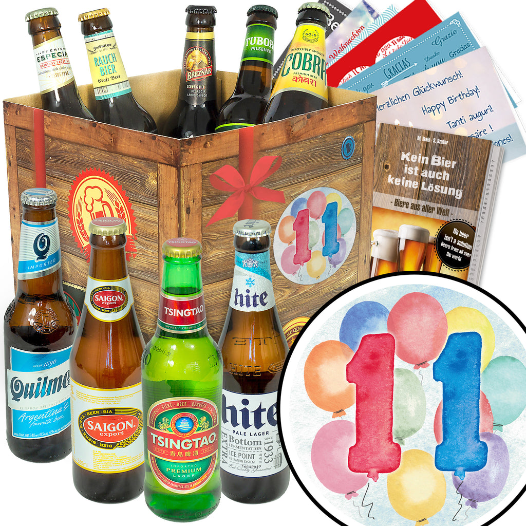 Hochzeitstag 11 | 9 Spezialitäten Biere der Welt | Geschenkpaket