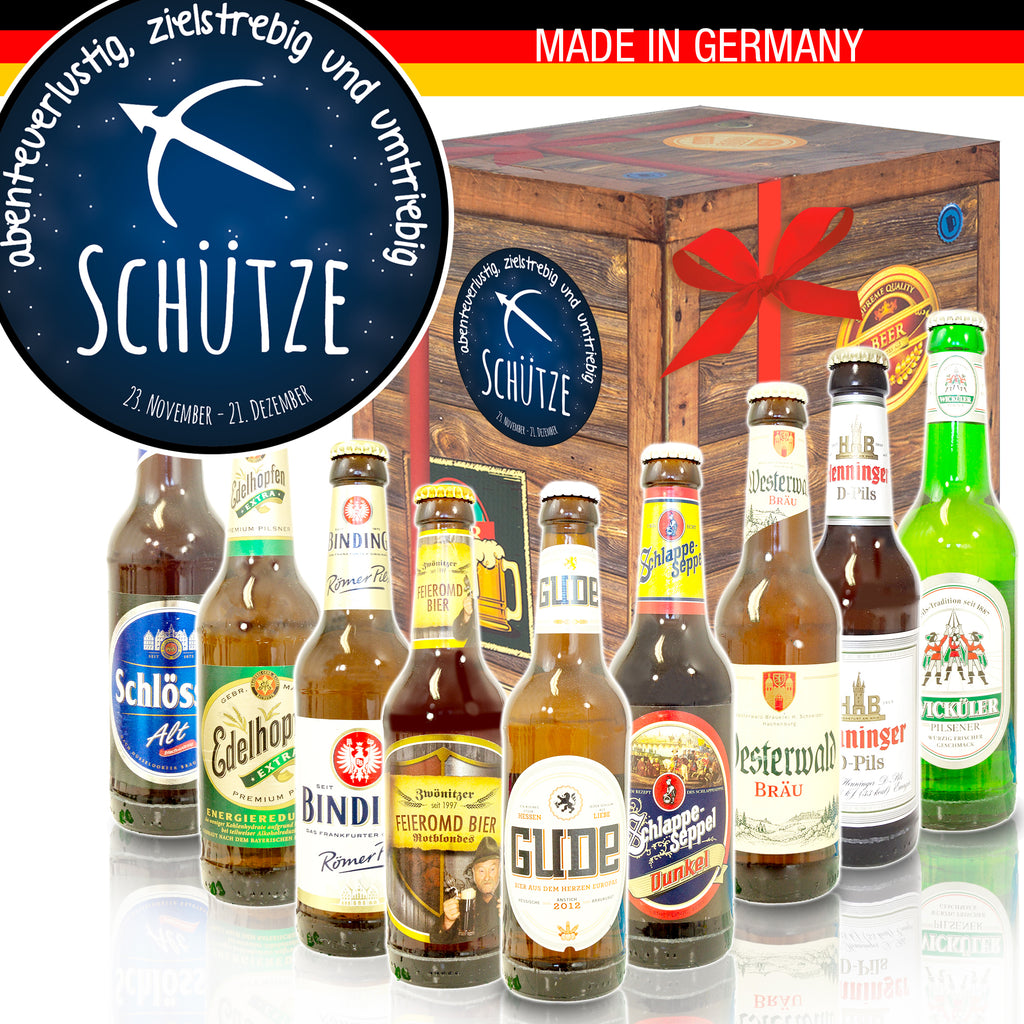 Sternzeichen Schütze | 9 Spezialitäten Biere Deutschland | Geschenkbox