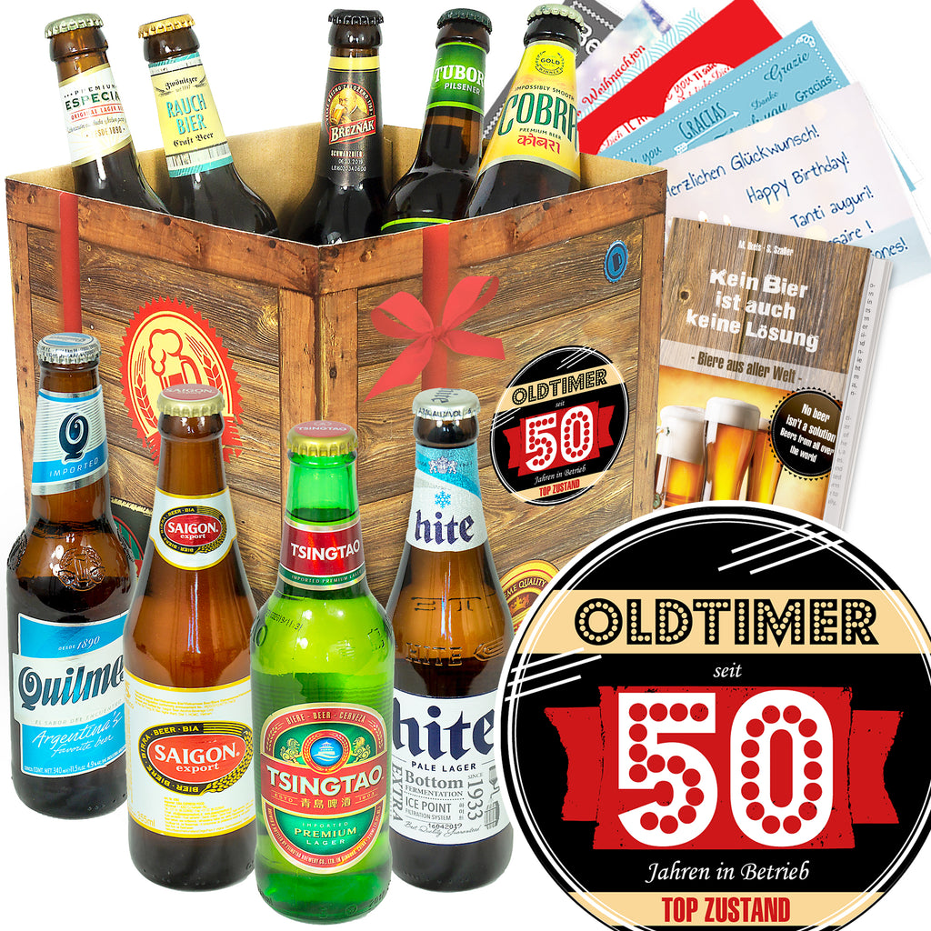 Oldtimer 50 | 9x Biere aus aller Welt | Geschenkpaket