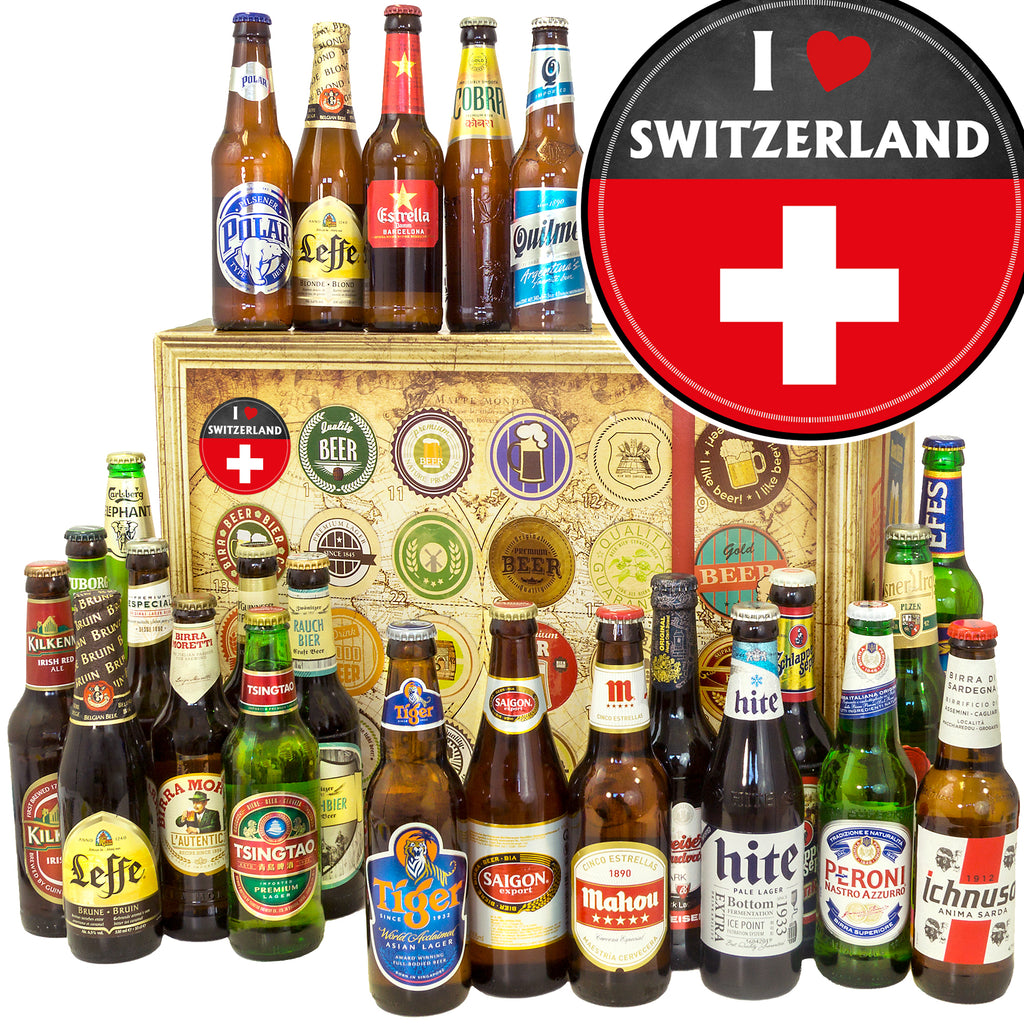 I love Switzerland | 24 Biersorten Bier International | Probierpaket