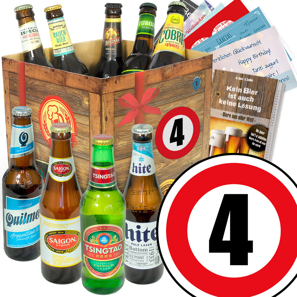 Zahl 4 | 9 Spezialitäten Biere der Welt Exoten | Geschenk Set