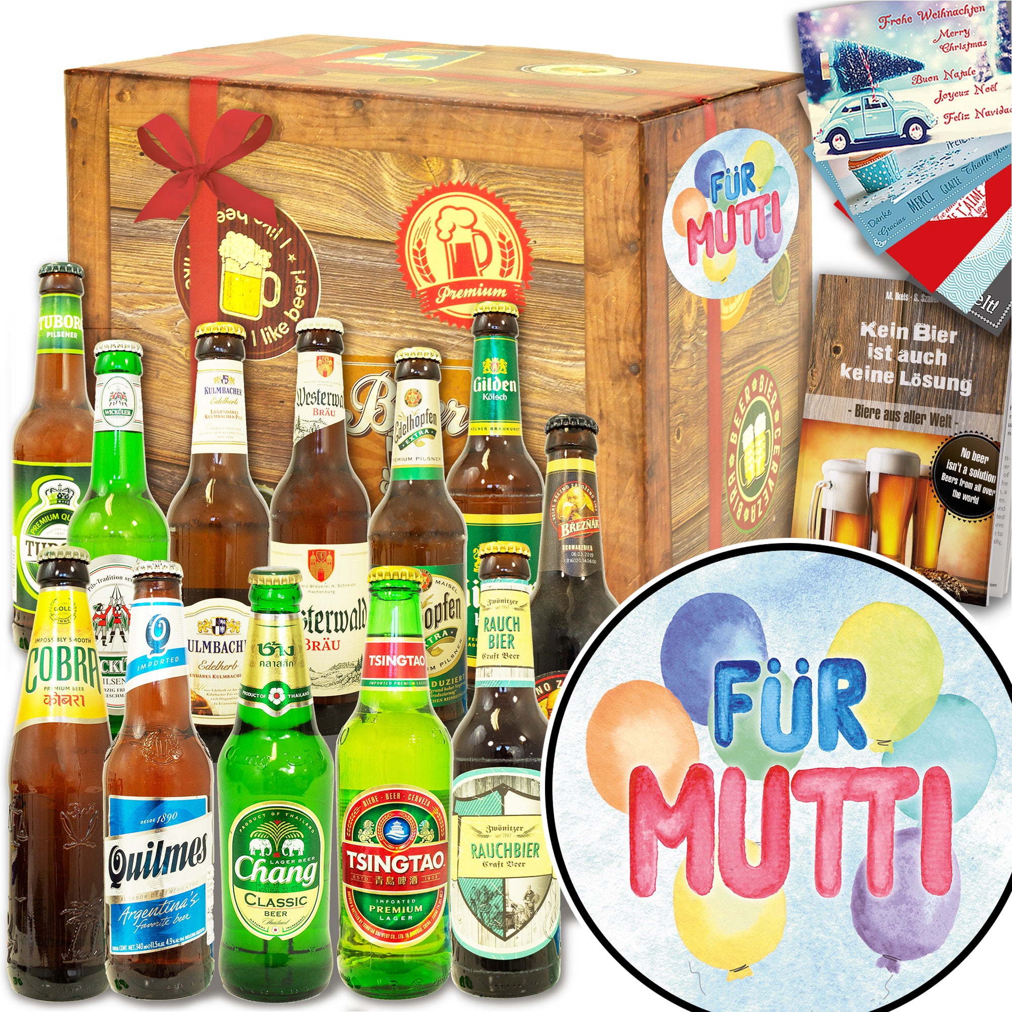 Für Mutti | 12 Flaschen Bier aus der Welt und Deutschland | Präsent