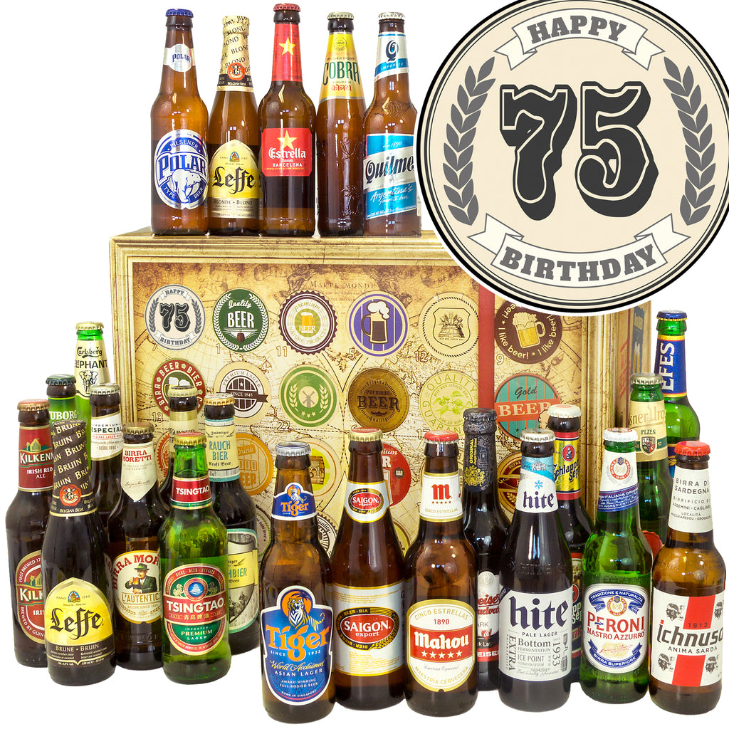 Geburtstag 75 | 24 Spezialitäten Bier International | Präsent