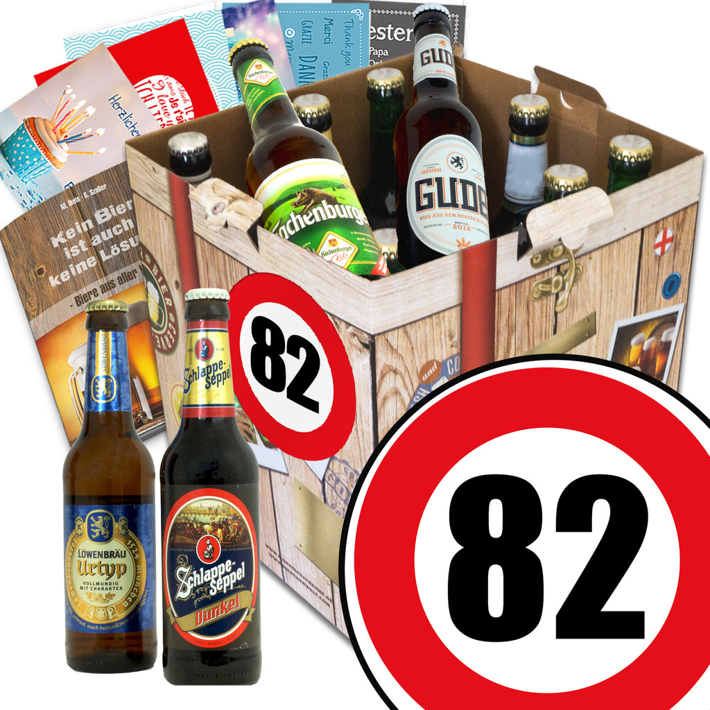 Zahl 82 | 9 Biersorten Deutsche Biere | Geschenk Set