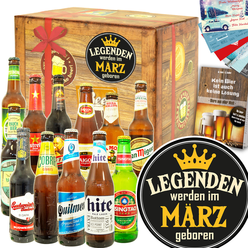 Legende März | 12 Spezialitäten Biere der Welt Exoten | Probierpaket