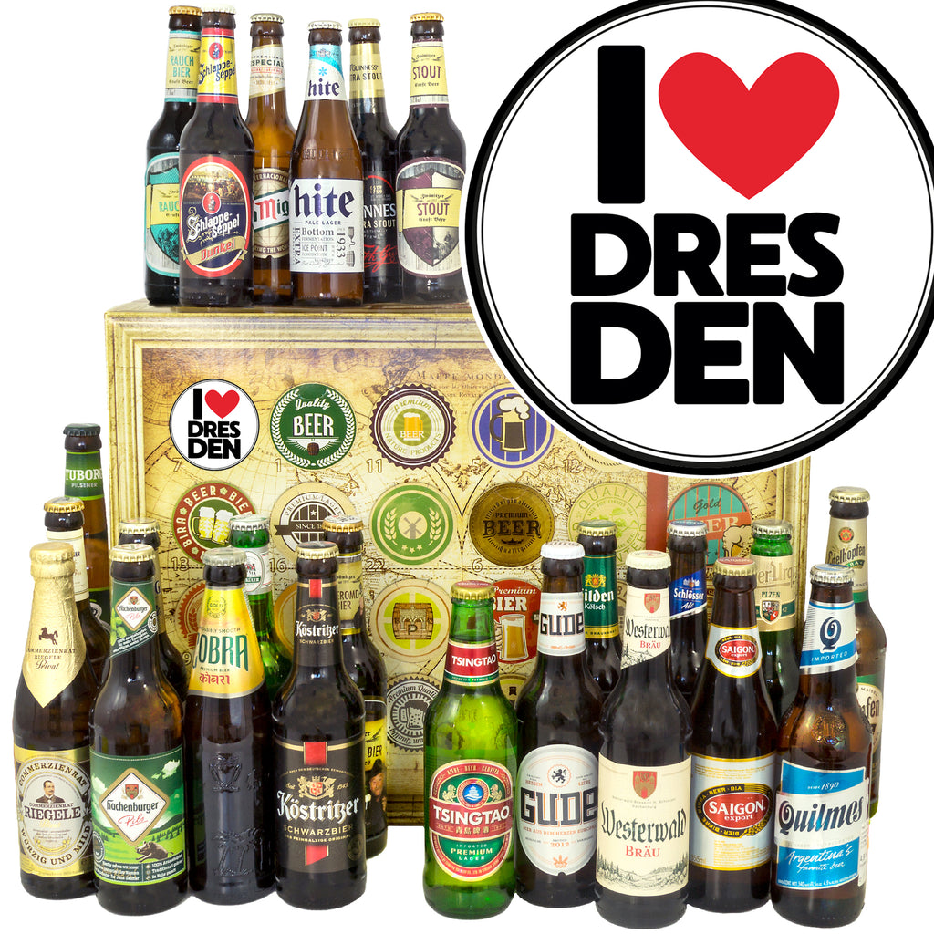 I love Dresden | 24x Bier aus Welt und Deutschland | Biergeschenk