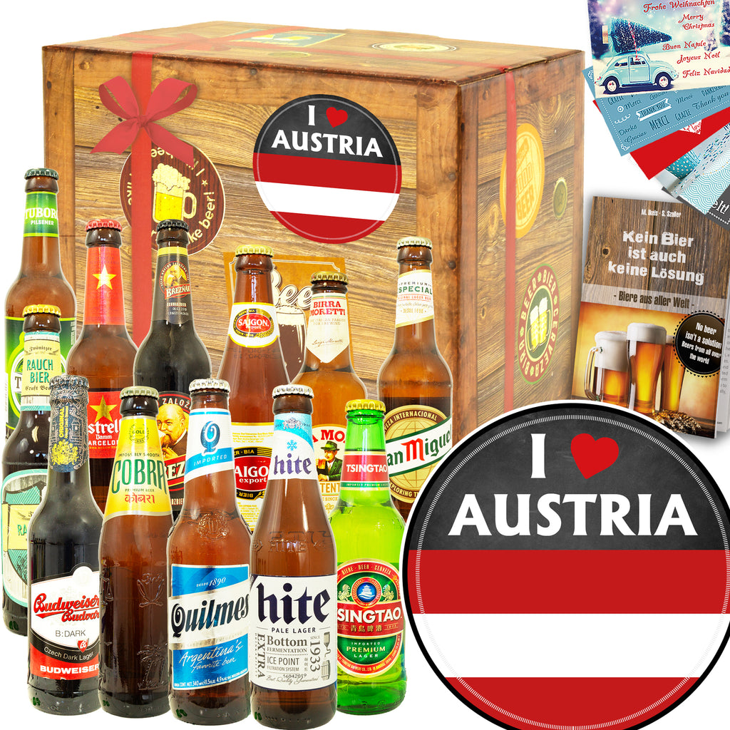 I love Austria | 12 Spezialitäten Bier Weltreise | Geschenk Box