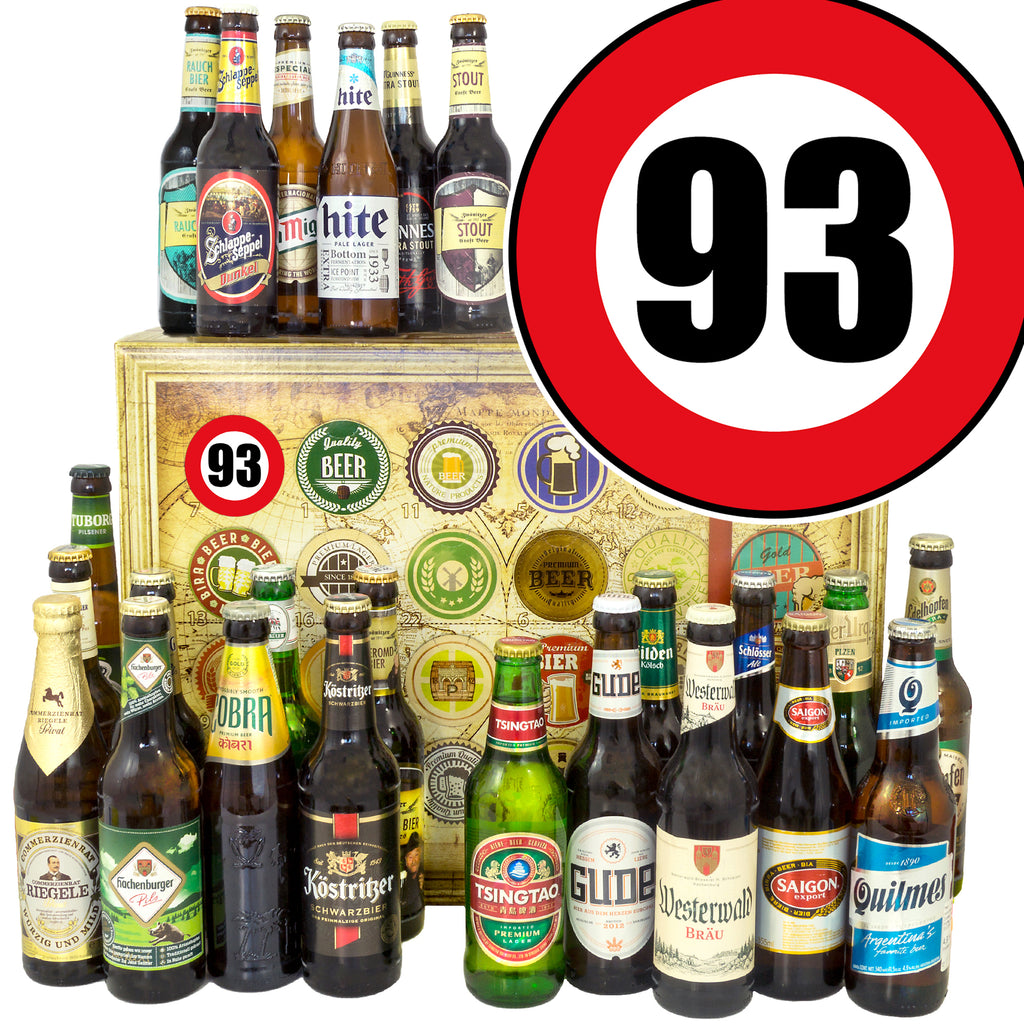 Zahl 93 | 24 Spezialitäten Bier aus Welt und Deutschland | Bier Geschenk