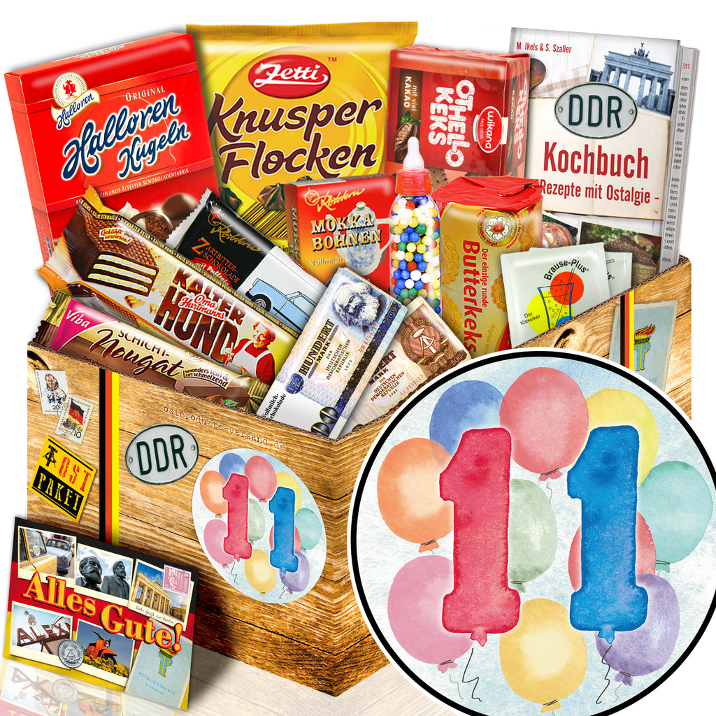 Zahl 11 - Süßigkeiten Set DDR L - monatsgeschenke.de