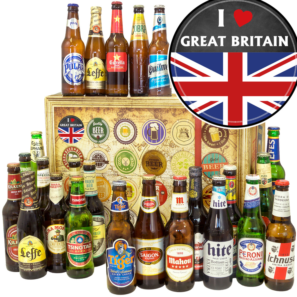 I love Great Britain | 24 Flaschen Bierweltreise | Bier Geschenk
