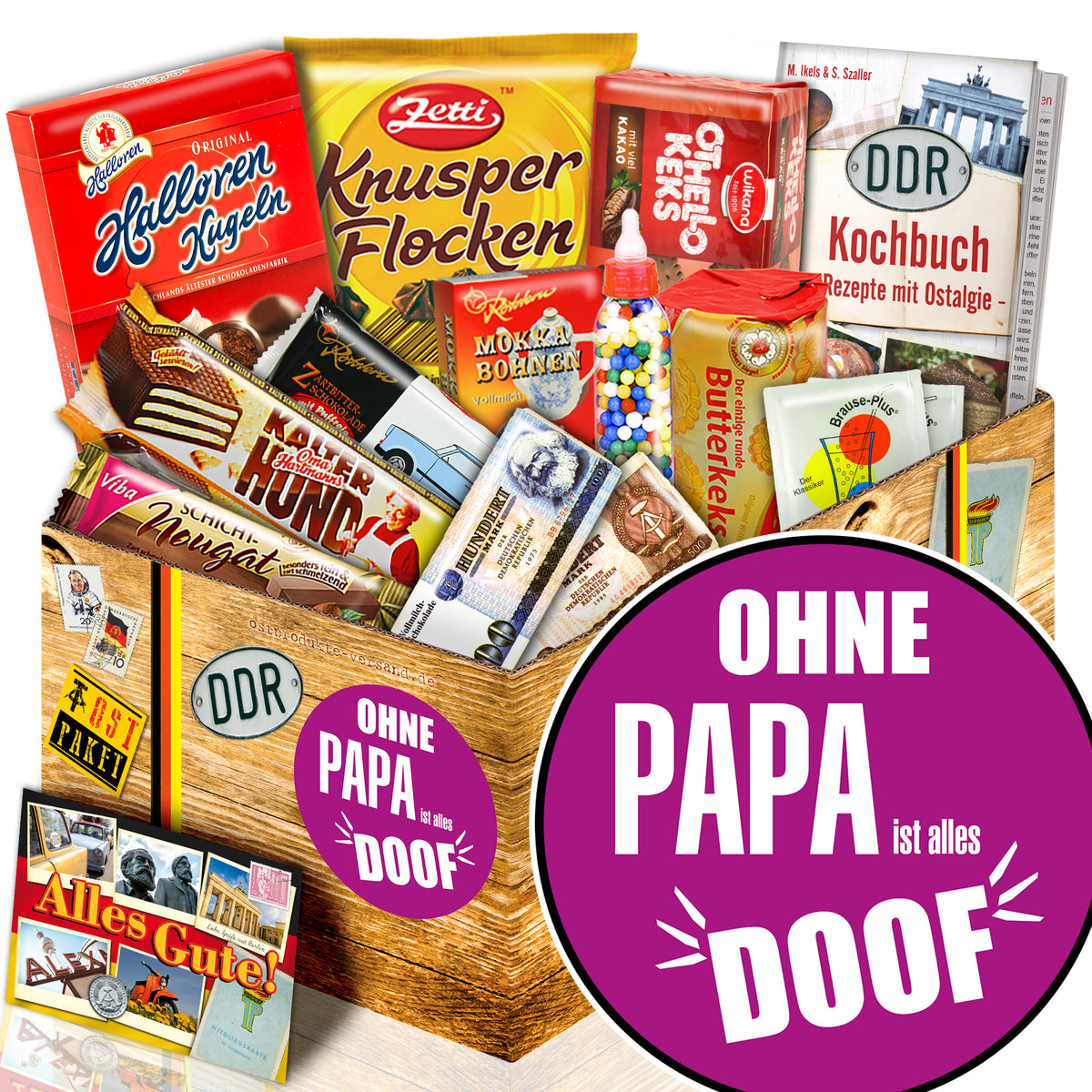 Ohne Papa ist alles doof - Süßigkeiten Set DDR L