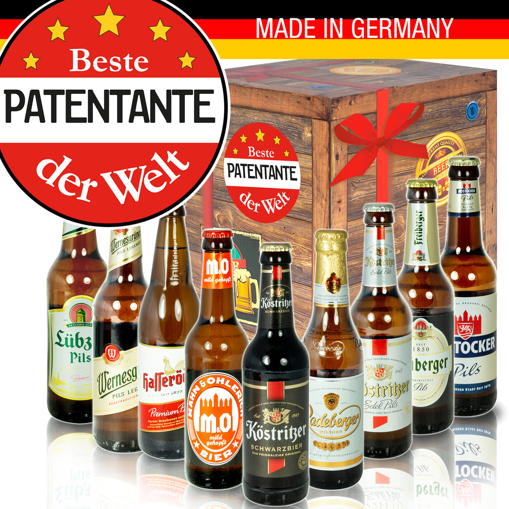 Beste Patentante | 9x Bier Biere aus Ostdeutschland | Bierbox