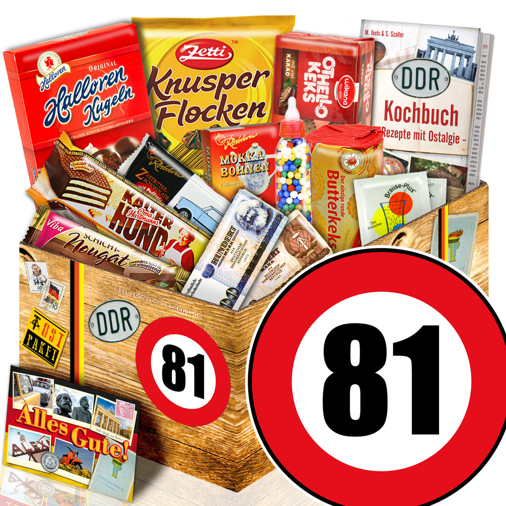 Zahl 81 - Süßigkeiten Set DDR L - monatsgeschenke.de