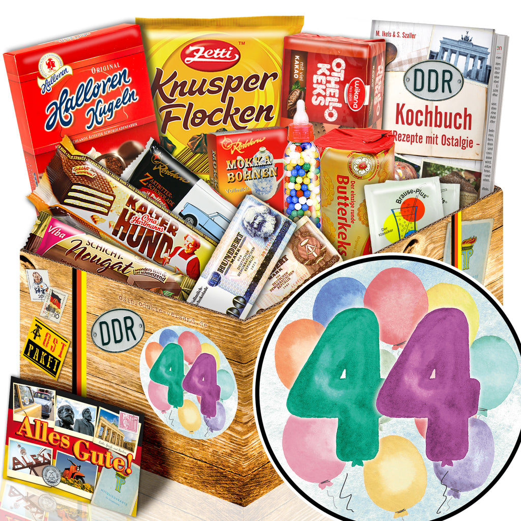 Zahl 44 - Süßigkeiten Set DDR L - monatsgeschenke.de