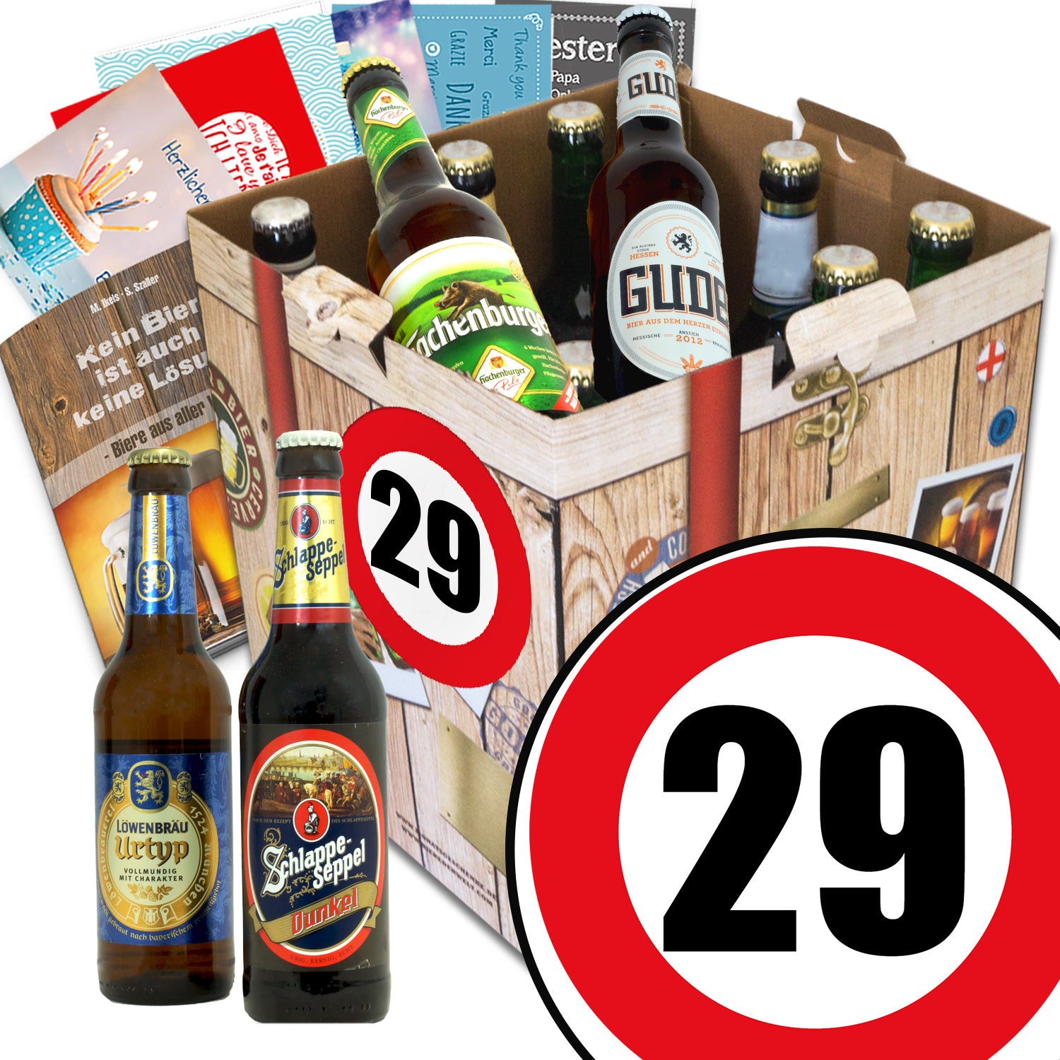 Zahl 29 | 9 Flaschen Biere aus Deutschland | Geschenkidee