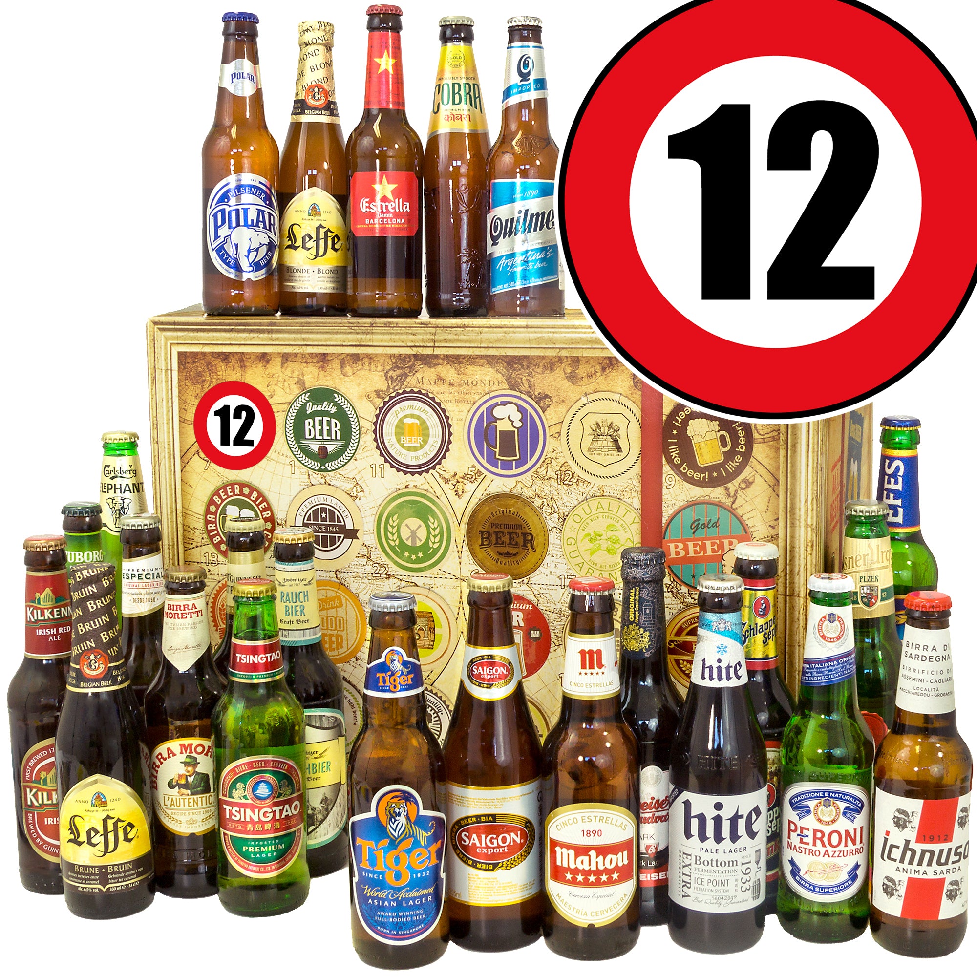"12"| 24x Bier aus aller Welt | Biergeschenk - monatsgeschenke.de