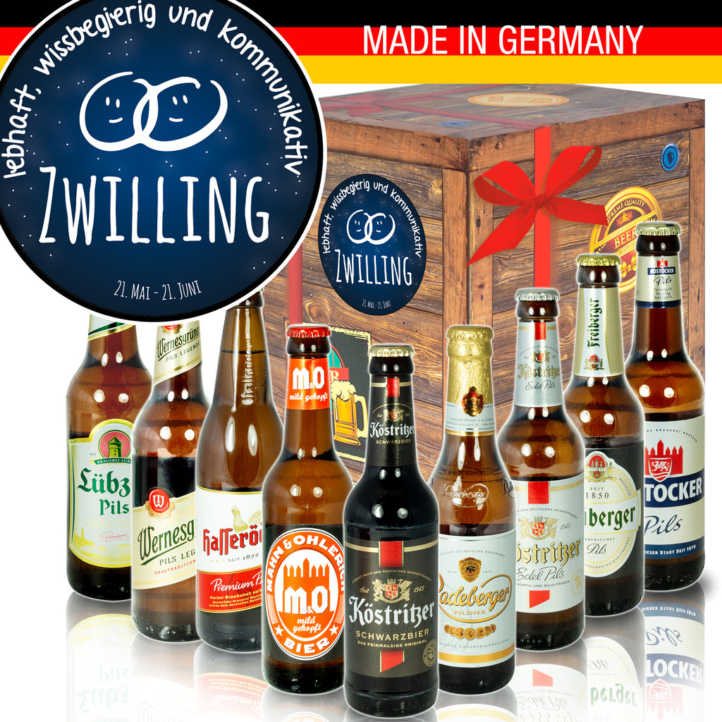 Sternzeichen Zwilling | 9 Biersorten Biere Ostdeutsch | Präsent