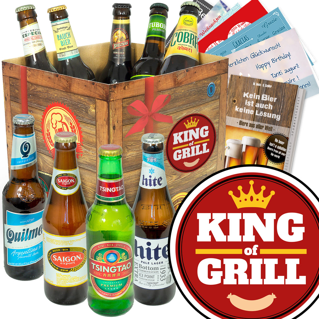 King of Grill | 9 Biersorten Bier International | Biergeschenk