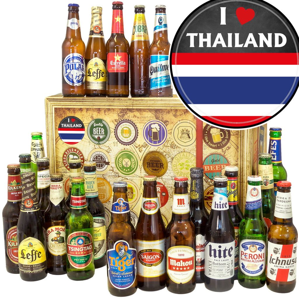 I love Thailand | 24x Bier aus aller Welt | Geschenk Set
